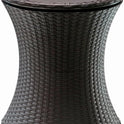 Keter Pacific Cool Bar Outdoor Patio Furniture and Hot Tub Side Table with 7.5 Gallon Beer and Wine Cooler, Espresso Brown