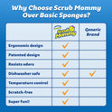 Scrub Daddy 6 Scrub Mommy Kitchen Sponges & 1 Daddy Caddy Sponge Holder - Scratch-Free for Dishes & Multipurpose Cleaning - BPA Free & Made with Polymer Foam - Stain & Odor Resistant