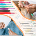 Coopay Crochet Kit Beginners Crochet Hook Set with Crochet Yarn,58PCS Portable Crochet Set Ergonomic Crochet Hooks Travel Knitting Crochet Supplies