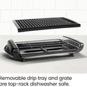 Chefman Electric Smokeless Indoor Grill w/ Non-Stick Cooking Surface & Adjustable Temperature Knob from Warm to Sear for Customized BBQing, Dishwasher Safe Removable Water Tray, Black
