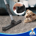 MR.SIGA Pet Hair Removal Rubber Broom with Built in Squeegee, 3 in 1 Floor Brush for Carpet, 61 inch Adjustable Handle, Includes 1 Microfiber Cloth for Floor Dusting