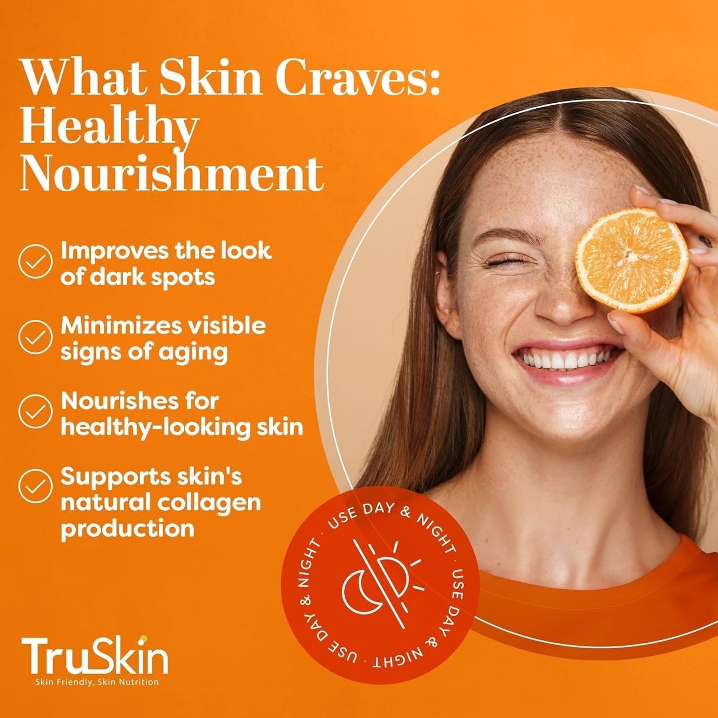 TruSkin Vitamin C Serum for Face – Anti Aging Face Serum with Hyaluronic Acid & Vitamin E – Brightening Formula for Improving Appearance of Dark Spots, Fine Lines & Wrinkles – All Skin Types, 2 Fl Oz