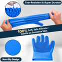 6PCS Pet Grooming Kit for Dogs,Cats and Horses | Dog Washing Gloves | Dog Bath Brush | Dog Bath Gloves | Dog Shampoo Brush | Pet Grooming Gloves | Dog Bath Supplies (Navy Blue)