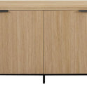 Walker Edison Reema Fluted 4-Door Kitchen Sideboard Buffet Console, 69 Inch, Coastal Oak