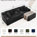 Cloud Sectional Couch,105 Inch Modular Sectional Sofa with Deep Seat,Modern Corduroy Boneless Couches with L-Shape Chaise for Living Room Bedroom,No Assembly Required (Black, Right Facing Chaise)