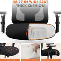 Sweetcrispy Big and Tall Office Desk Chair with Lumbar Support, 500lbs Heavy Duty Mesh Ergonomic Computer Chair with 4D Armrest and Wide Comfy Seat, Wheels for Adult