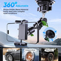 MAGIC JOHN Car Phone Holder, Ultra-Durable Mteal Phone Holders for Your Car, 360° Rotation Cell Phone Car Mount for Windshield, Suction Cup Car Phone Mount for iPhone Samsung All Smartphone