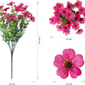 Artificial Flowers for Outdoor Indoor Garden Home Decoration, Faux Flower Daisy with Eucalyptus Leaves Fake Plants Greenery Boxwood Porch Patio, 12 Bundles (Mix Pink Red Purple Yellow) - Cart Shape
