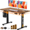 Veken 47.2" Standing Desk, Adjustable Height Office Desk with Wood Desktop, Computer Table for Home Work, Study and Gaming, Small Spaces, Modern Furniture，Brown