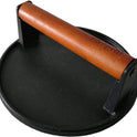 Firsgrill Burger Press 7.08" Round,Heavy-Duty Cast Iron Smash Burger Press Meat Steak With Wood Handle for Blackstone Camp chef Pitboss Weber Griddle Grills(Round)