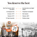 Digital Candy Thermometer with Pot Clip, 10" Long Stainless Steel Probe, Instant Read Kitchen Thermometer for Cooking, Baking, and Candy Making