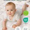 Yoofoss Waterproof Crib Mattress Protector 2 Pack, Quilted Crib Mattress Pad Cover Ultra Soft and Breathable, Machine Washable Toddler Mattress Protector for Standard Baby Crib Size 52''x28''