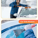 EcoNour 27" Aluminum Ice Scrapers for Car Windshield | Car Window Scraper and Snow Brush with Ergonomic Foam Grip Winter Accessories (Orange)