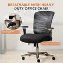Sweetcrispy Big and Tall Office Desk Chair with Lumbar Support, 500lbs Heavy Duty Mesh Ergonomic Computer Chair with 4D Armrest and Wide Comfy Seat, Wheels for Adult