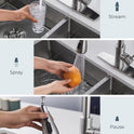 FORIOUS Kitchen Faucets with Pull Down Sprayer, Brushed Nickel, High Arc Single Handle Classic Stainless Steel Sink Faucet 1 or 3 Hole, Suitable for Farmhouse Camper Laundry Rv Bar