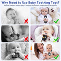 Teething Relief Teethers Toys for Babies 3-6-12 Months Gifts, Food Grade Silicone Sensory Baby Remote Control Teether Bath Toy for Newborn Infant Boy Girl Autism Birthday Gift, Black