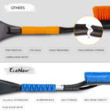 EcoNour 27" Car Snow Brush and Ice Scrapers for Car Windshield (2 Pack) | Scratch Free Bristle Head Snow Brush & Tough Window Snow Scraper with Aluminium Body | Snow Removal Winter Car Accessories