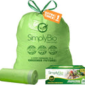 Simply Bio 13 Gallon Compostable Trash Bags Liners Drawstring, Heavy Duty Extra Thick 1 Mil, 49.21 Liter, 30 Bags, Tall Kitchen Food Scrap Waste Bag, ASTM D6400, US BPI and OK Compost Home Certified