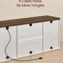 VASAGLE Farmhouse TV Stand for TVs up to 65 Inches, Entertainment Center with Storage Cabinets and Sliding Barn Doors, Media Console Table for Living Room, Rustic White and Honey Brown ULTV535W01