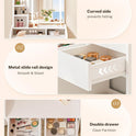 Small Makeup Vanity Desk with Lighted Mirror, White, 23.62" W x 15.74" D x 53.93" H (Smart LED Mirror, Open Shelves, 2 Drawers)