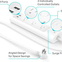 Kasa Smart Plug Power Strip KP303, Surge Protector with 3 Individually Controlled Smart Outlets and 2 USB Ports, Works with Alexa & Google Home, No Hub Required , White