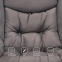 Welnow Lazy Chair with Ottoman, Modern Lounge Accent Chair with Armrests and a Side Pocket, Leisure Sofa Armchair, Reading Armchair with Footrest for Small Space, Dark Grey