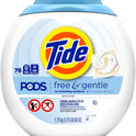 Tide PODS Free & Gentle Laundry Detergent Soap Pacs, HE Compatible, Unscented, Gentle on Skin, 76 Count, Tide PODS Laundry Detergent