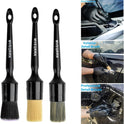 6pcs Car Detailing Brush Set-2pcs Boars Hair Car Detailing Brushes,2pcs Ultra Soft No Scratch Detailing Brush for Air Vent,Leather Seat 2pcs Detail Brushes car Detailing for Interior Exterior