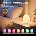MediAcous Night Light for Kids, Baby Egg Light for Nursery, 7 Colors Changing & Stepless Dimming, Soft Silicone Touch Night Lamp with 1 Hour Timer, Rechargeable Nursery Night for Breastfeeding