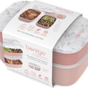 Bentgo Classic - Adult Bento Box, Stackable 3-Compartment Lunch Box with Removable Utensil Set and Sealing Strap, BPA-Free, Food Container Ideal for Meal Prep, Work, and On the Go (Blush Marble)