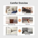 DOPEDIO Modern Loveseat Sofa for Living Room,Chenille Recliner, Removable Cover, Spring Cushions, Solid Wood Frame, Easy Assembly for Small Spaces (71.25inch，Beige)