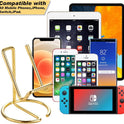 Cell Phone Stand for Desk, Cute Metal Gold Cell Phone Stand Holder Desk Accessories, Compatible with All Mobile Phones, iPhone, iPad