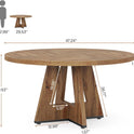 Tribesigns Farmhouse Dining Table, 47 Inch Round Dinner Table for 4, Rustic Round Dining Room Table for Home Dining Room Living Room (Wood)