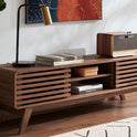 mopio Ensley TV Stand, Mid Century Modern for 55/60/65 inch TV, Farmhouse TV Stand, Entertainment Center with Storage, TV and Media Console for Living Room (Walnut, 59" Low)