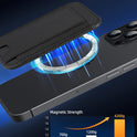 for MagSafe Wallet, Stronger Magnetic Wallet for iPhone 17/16/15/14/13/12 Series, 7 Cards Holder, Magnetic Phone Wallets, Vegan Leather Minimalist Slim RFID for iPhone Wallets, 1 Slot, Black & Black