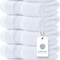 Luxury White Hand Towels - Soft 100% Turkish Cotton | Highly Absorbent Hotel spa Bathroom Towel Collection | 16x30 Inch | Set of 6