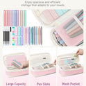 Four Candies 39 PCS Aesthetic School Supplies with Cute Pen Case, 12 Pastel Highlighters, 5 Black Ink Gel Pens, 6 Mechanical Pencils Set for Students Stationary College Essentials (Pink)