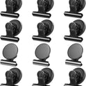 Grtard 12 Pack Magnetic Clips, Fridge Magnets Refrigerator Magnets, Strong Magnetic Clips Heavy Duty, Whiteboard Magnet Clip for Office Home Classroom Organization Kitchen Accessories Black