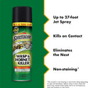 Spectracide Wasp & Hornet Killer Aerosol Kills Wasps, Hornets And Yellow Jackets On Contact & Eliminates The Nest, 12 Pack