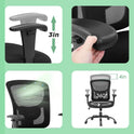 BestOffice Big and Tall Office Chair 500lbs Desk Chair Mesh Computer Chair with Lumbar Support Wide Seat High Back Task Executive Ergonomic Chair for Home Office (Black)