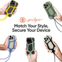 Pulpo Safety Cell Phone Lanyard Black Fits Smartphones 6.1" to 6.8” - Anti Theft Phone Strap for Men & Women, Lanyards for Phones, Hiking Phone Holder & Cellphone Lanyard, Silicone Crossbody Straps