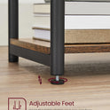 VASAGLE Side Table, Small End Table, Tall Nightstand for Living Room, Bedroom, Office, Bathroom, Rustic Brown and Classic Black ULET273B01