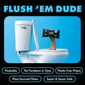 DUDE Wipes - Flushable Wipes - 6 Pack, 288 Wipes - Unscented Extra-Large Adult Wet Wipes - Vitamin-E & Aloe - Septic and Sewer Safe