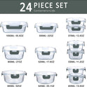 M MCIRCO 24-Piece Glass Food Storage Containers with Upgraded Snap Locking Lids,Glass Meal Prep Containers Set - Airtight Lunch Containers, Microwave, Oven, Freezer and Dishwasher