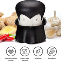 OTOTO Gracula Garlic Crusher, Garlic Peeler, Also for Ginger, Nuts, Chili, Herbs - Twist Top Mincer & Easy Squeeze Manual Press Peeler, Goth Gifts