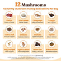 Venture Pal 48000mg Mushroom Coffee with 12 Adaptogenic Mushrooms, Lion's Mane, Cordyceps, Turkey tail, Reishi, Ashwagandha & Probiotics, Instant Coffee for Focus, Digestion & Immunity, 40 Servings