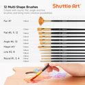Shuttle Art Acrylic Paint, 50 Colors Acrylic Paint Set, 2oz/60ml Bottles, Rich Pigments, Water Proof, Premium for Artists, Beginners and Kids on Canvas Rocks Wood Ceramic Fabric