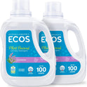 ECOS Laundry Detergent Liquid, 200 Loads - Dermatologist Tested Laundry Soap - Hypoallergenic, EPA Safer Choice Certified, Plant-Powered - Lavender, 100 Fl Oz (Pack of 2)