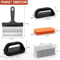 Griddle Cleaning Kit for Blackstone, Flat Top Grill Cleaning Kit with Grill Stone, Griddle Scraper & Griddle Brush Easy to Remove Stain