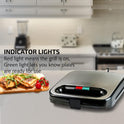 OVENTE Electric Sandwich Maker with Non-Stick Plates, Indicator Lights, Cool Touch Handle, Easy to Clean and Store, Perfect for Cooking Breakfast, Grilled Cheese, Tuna Melts and Snacks, Black GPS401B